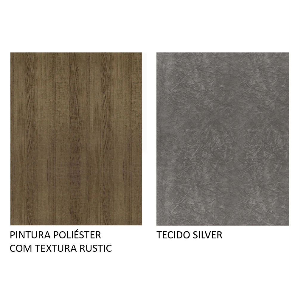 Conjunto Sala de Jantar Mesa Tampo de Madeira 6 Cadeiras Rustic/Silver Fabiana Madesa - Image 9