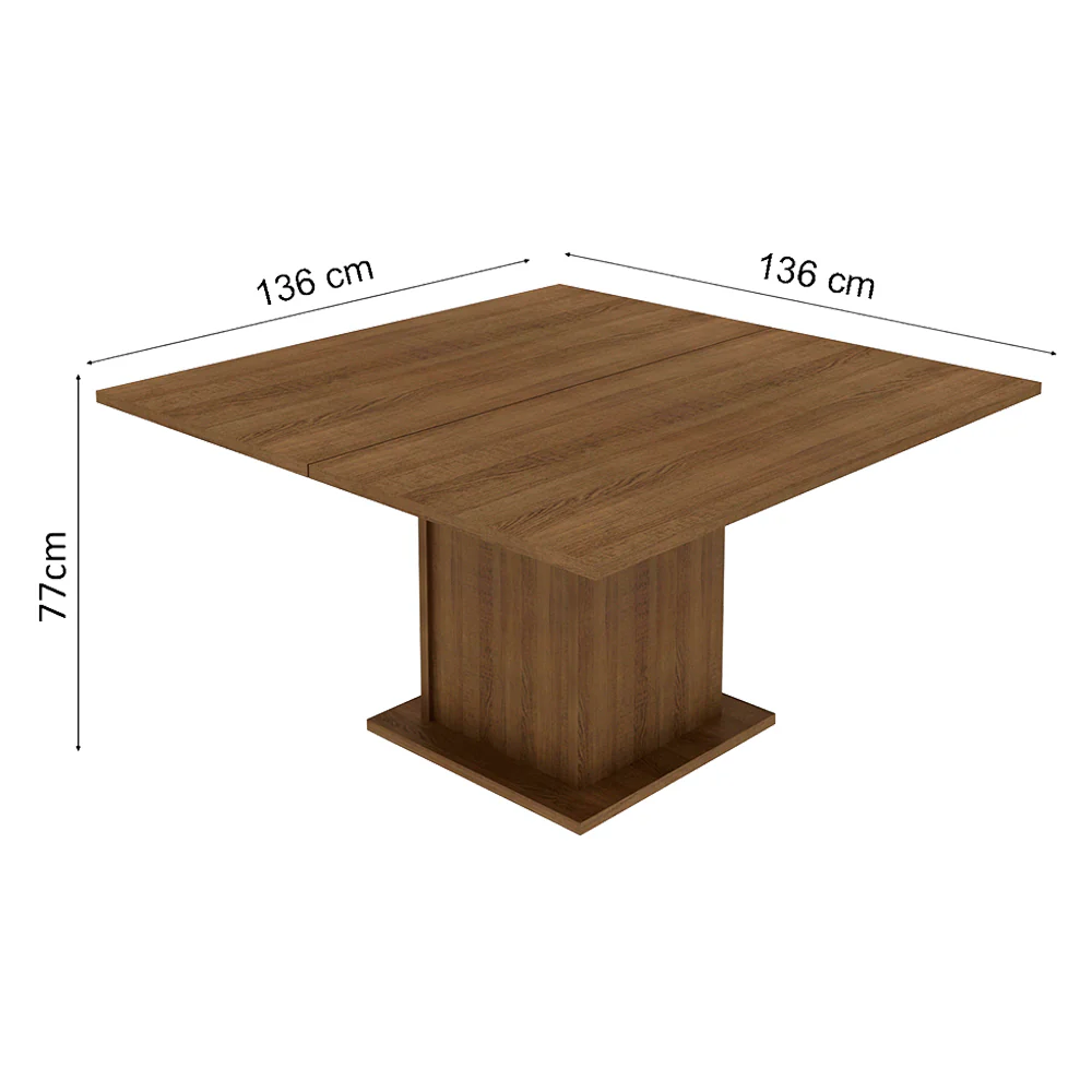 Conjunto Sala de Jantar Mesa Tampo de Madeira 8 Cadeiras Rustic/Crema/Bege Marrom Marisa Madesa - Image 4