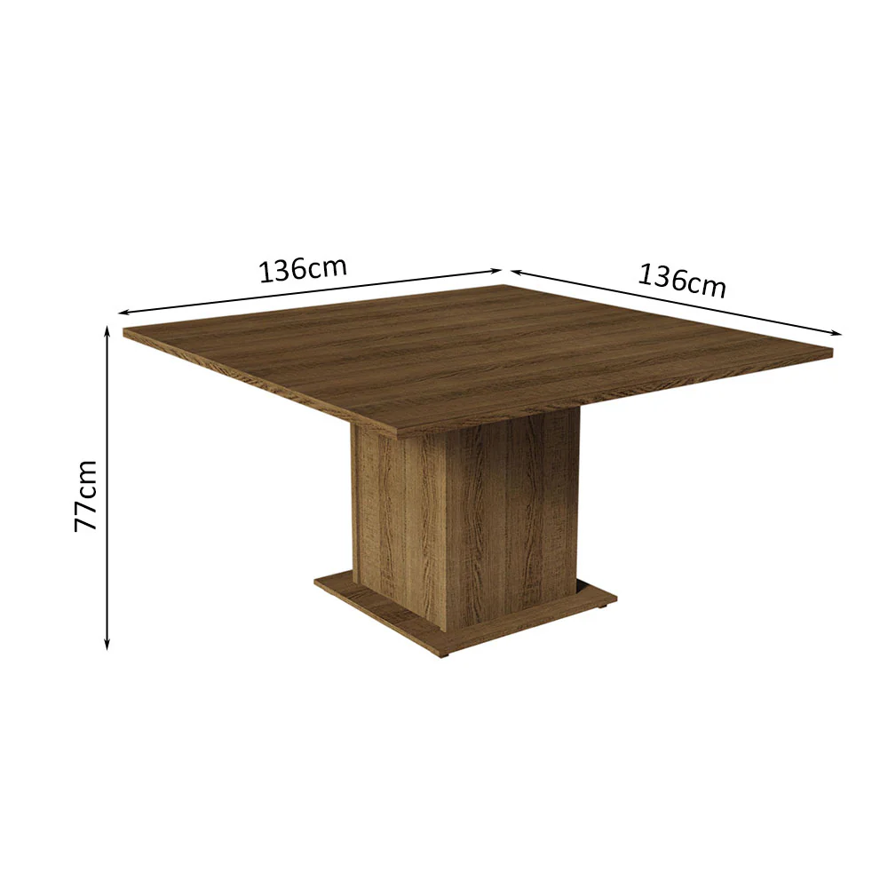 Conjunto Sala de Jantar Mesa Tampo de Madeira 8 Cadeiras Rustic/Imperial Leila Madesa - Image 4