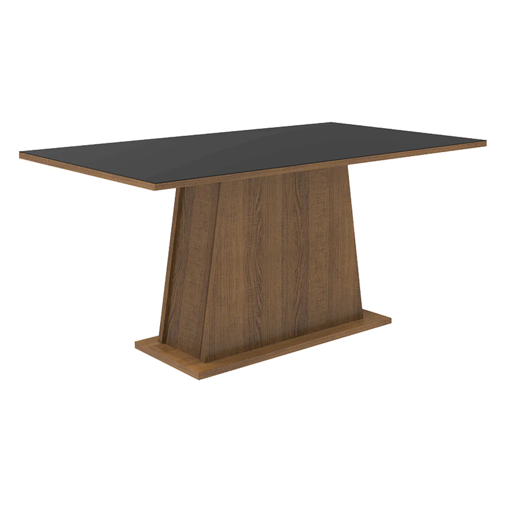 Conjunto Sala de Jantar Mesa Tampo de Madeira com 4 Cadeiras Rustic/Preto/Oxford Flavia Madesa - Image 5