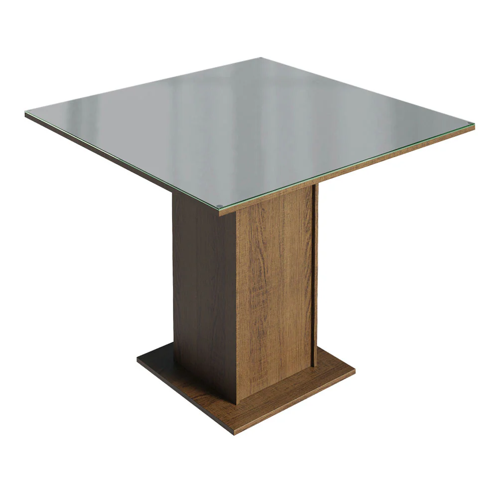 Conjunto Sala de Jantar Mesa Tampo de Vidro 4 Cadeiras Rustic/Cinza/Silver Anaju Madesa - Image 5