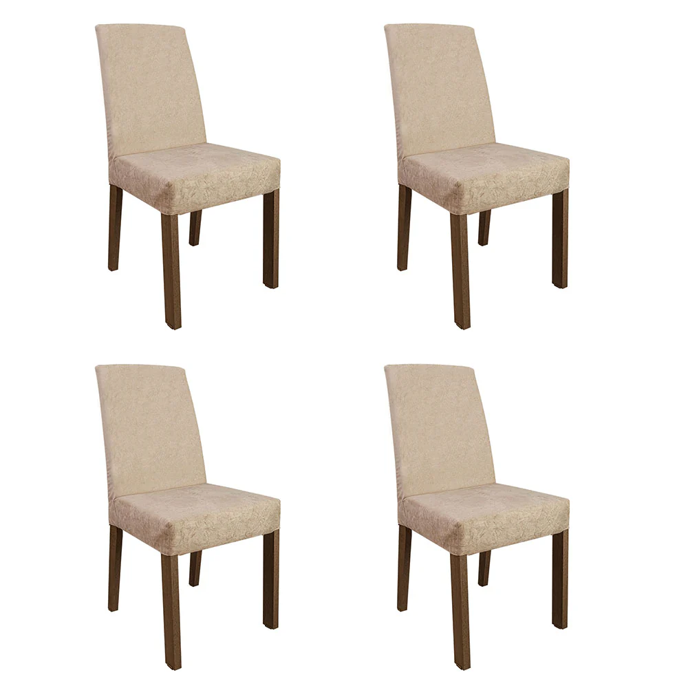 Conjunto Sala de Jantar Mesa Tampo de Vidro 4 Cadeiras Rustic/Imperial Zion Madesa - Image 7