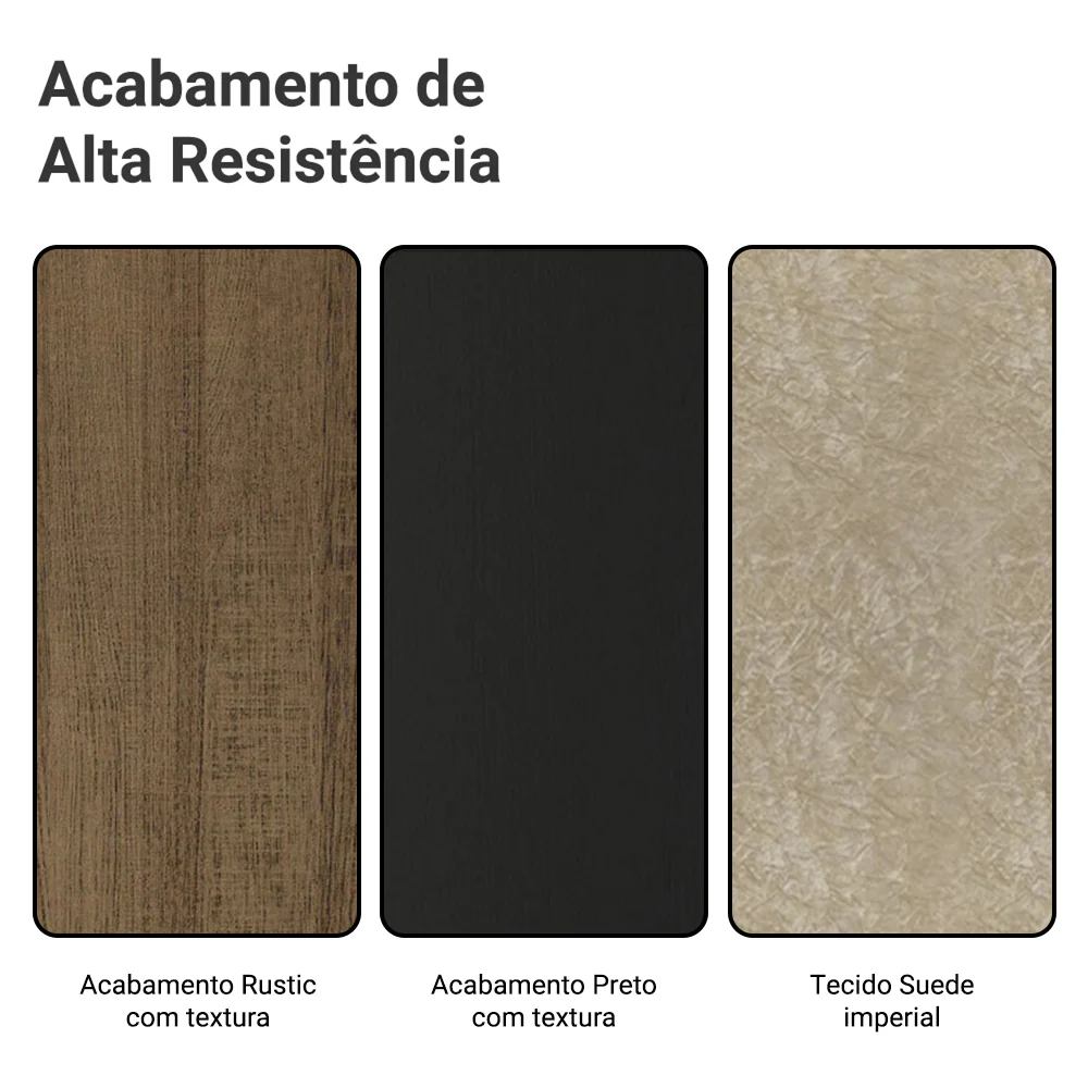 Conjunto Sala de Jantar Mesa Tampo de Vidro 4 Cadeiras Rustic/Preto/Imperial Avril Madesa - Image 7