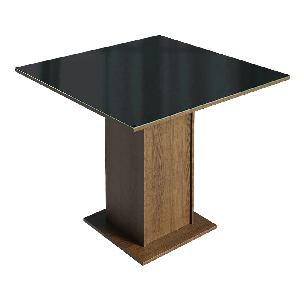Conjunto Sala de Jantar Mesa Tampo de Vidro 4 Cadeiras Rustic/Preto/Oxford Anaju Madesa - Image 5