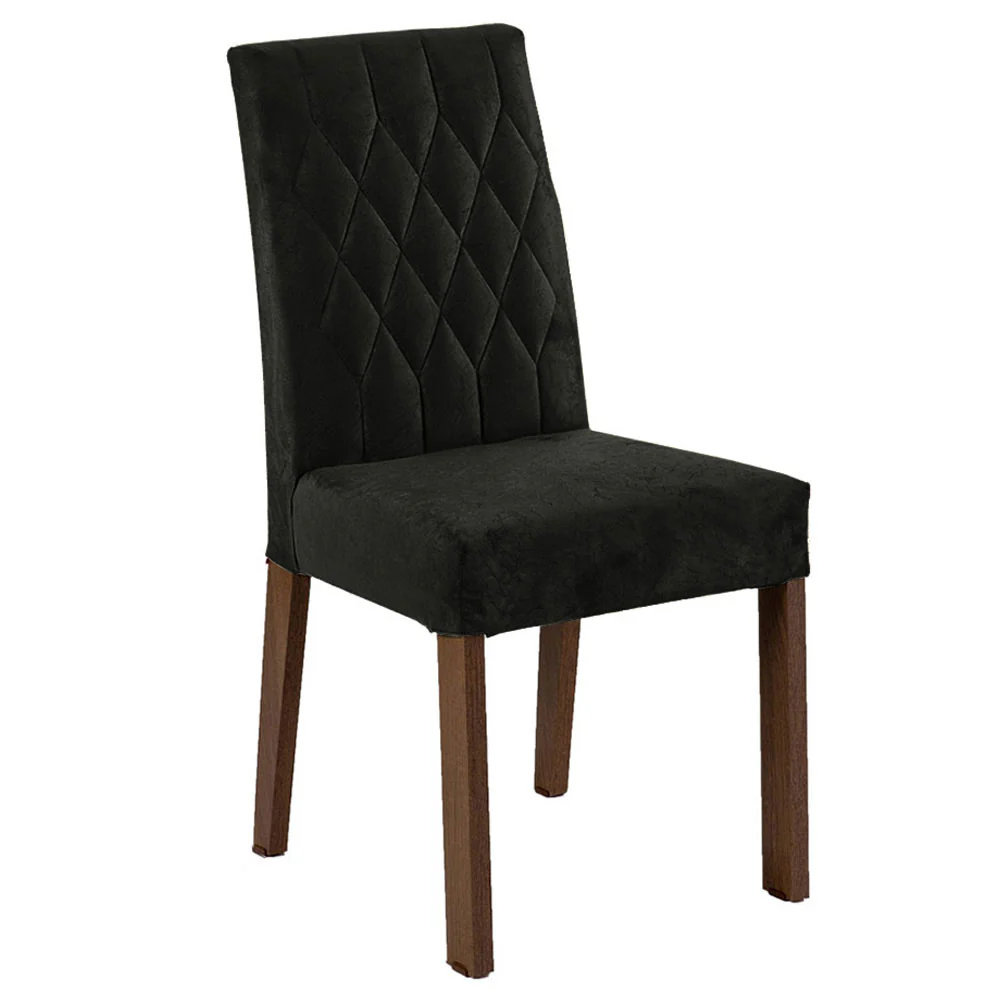 Conjunto Sala de Jantar Mesa Tampo de Vidro 4 Cadeiras Rustic/Preto/Oxford Anaju Madesa - Image 6