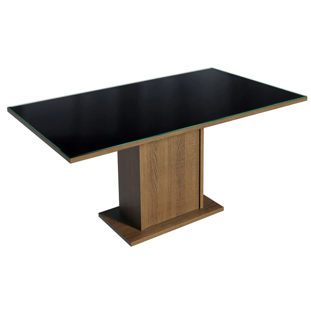 Conjunto Sala de Jantar Mesa Tampo de Vidro 4 Cadeiras Rustic/Preto/Oxford Marilia Madesa - Image 5