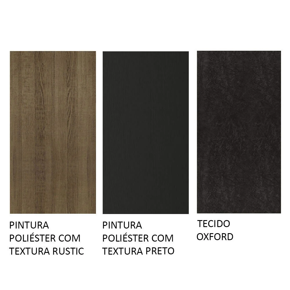 Conjunto Sala de Jantar Mesa Tampo de Vidro 4 Cadeiras Rustic/Preto/Oxford Sabrina Madesa - Image 10