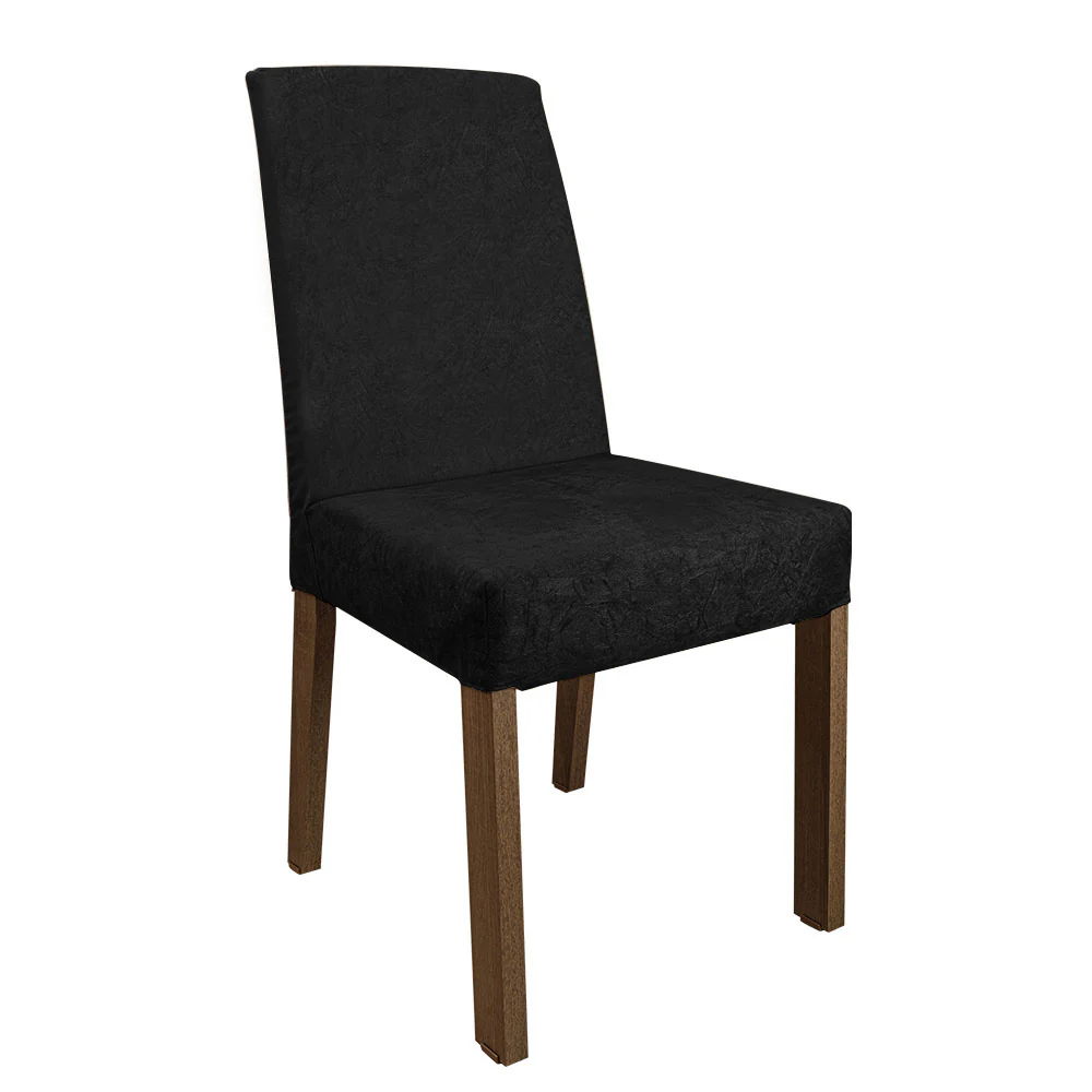 Conjunto Sala de Jantar Mesa Tampo de Vidro 4 Cadeiras Rustic/Preto/Oxford Sabrina Madesa - Image 7