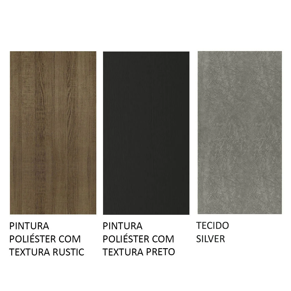 Conjunto Sala de Jantar Mesa Tampo de Vidro 4 Cadeiras Rustic/Preto/Silver Harper Madesa - Image 9