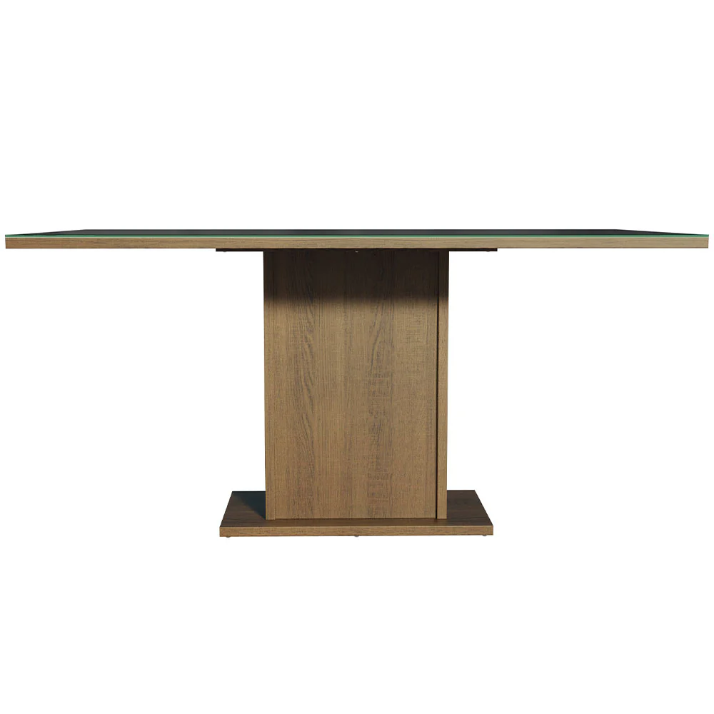 Conjunto Sala de Jantar Mesa Tampo de Vidro 4 Cadeiras Rustic/Preto/Silver Marilia Madesa - Image 5