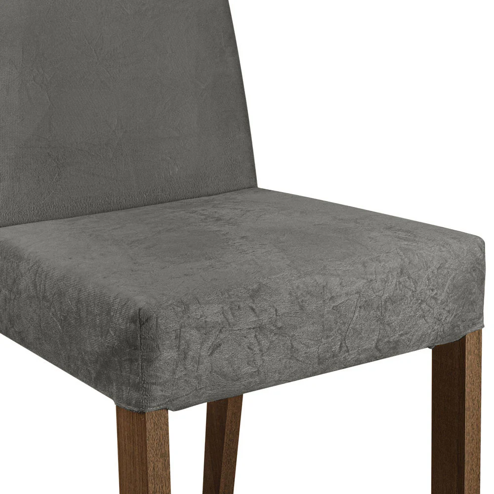 Conjunto Sala de Jantar Mesa Tampo de Vidro 4 Cadeiras Rustic/Preto/Silver Taylor Madesa - Image 7