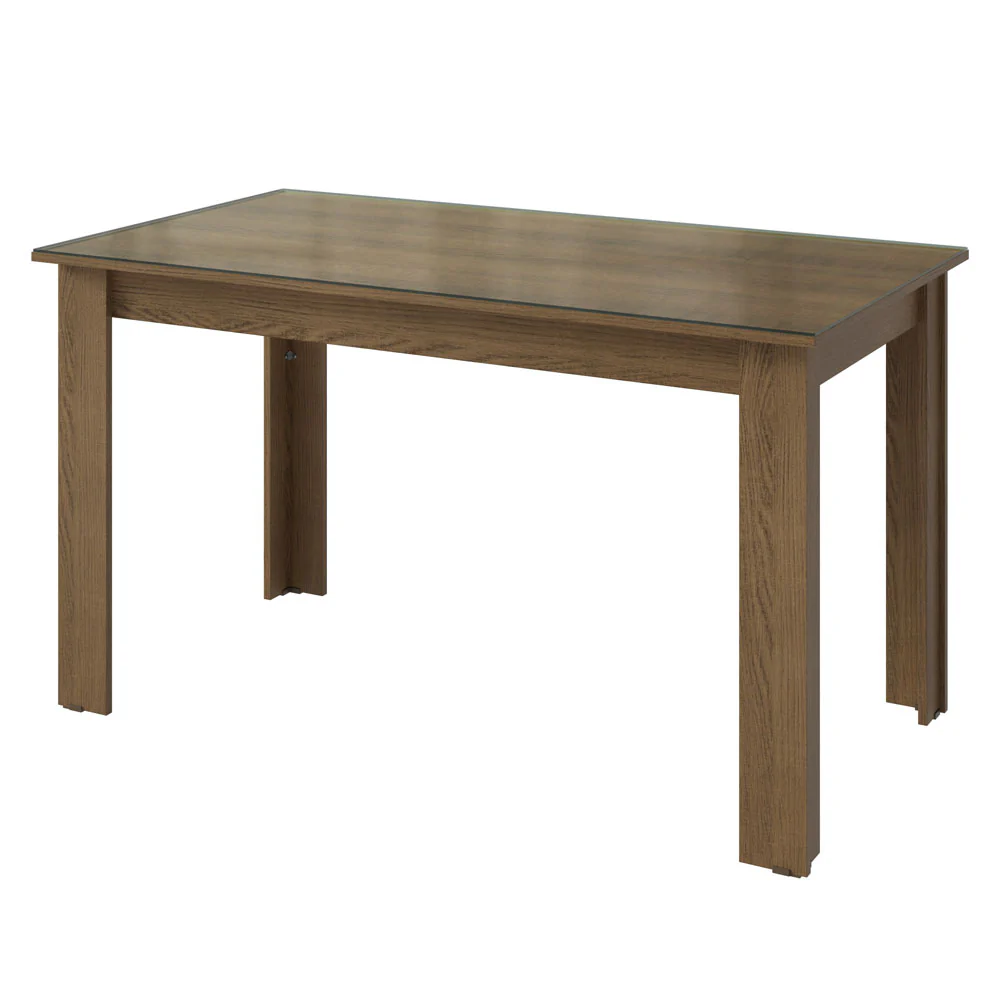 Conjunto Sala de Jantar Mesa Tampo de Vidro 4 Cadeiras Rustic/Silver Antônia Madesa - Image 5