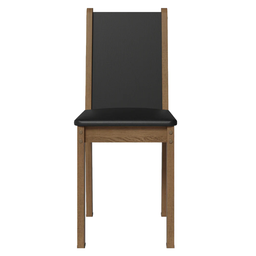 Conjunto Sala de Jantar Mesa Tampo de Vidro 6 Cadeiras Preto/Rustic Heloísa Madesa - Image 9