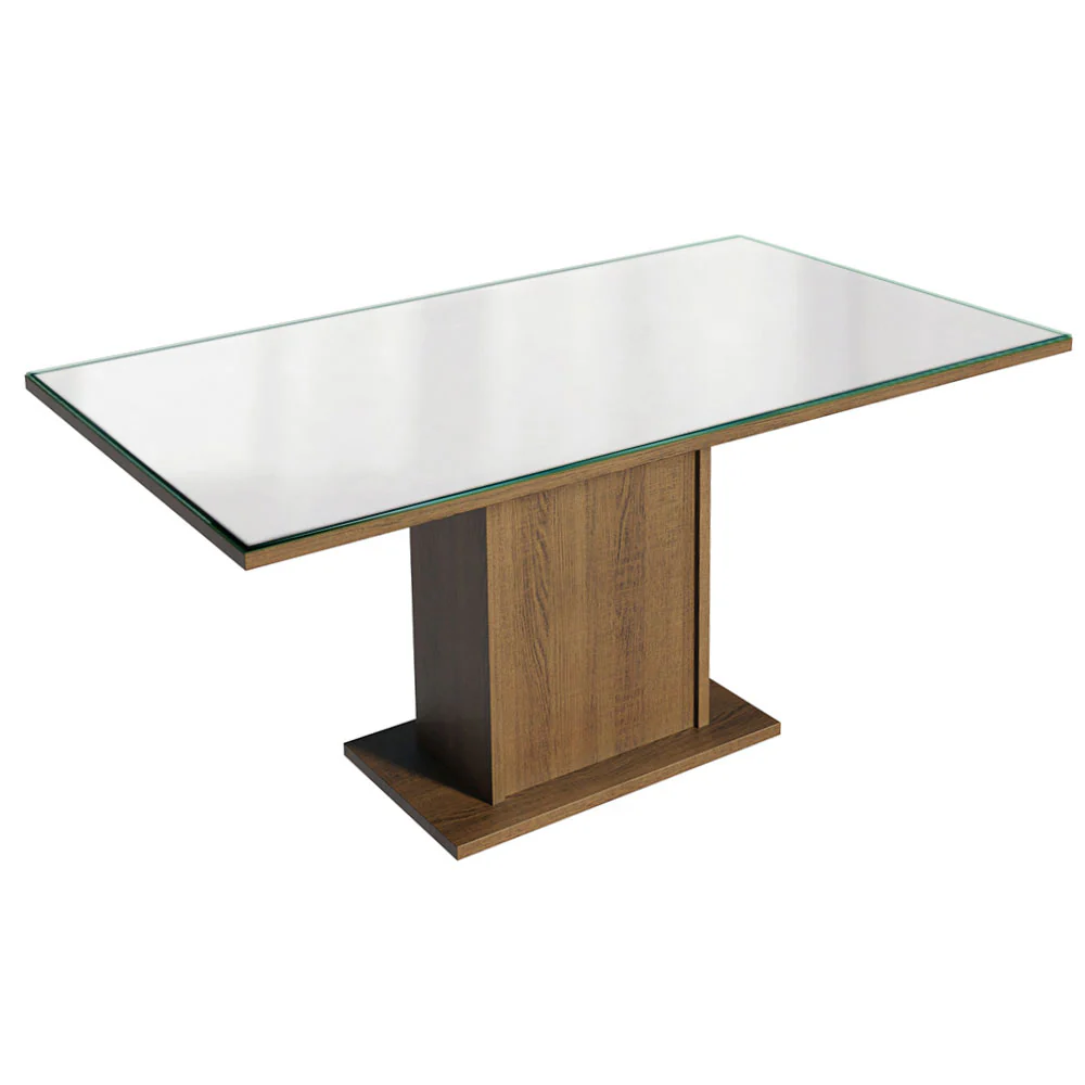 Conjunto Sala de Jantar Mesa Tampo de Vidro 6 Cadeiras Rustic/Branco/Imperial Alexis Madesa - Image 4