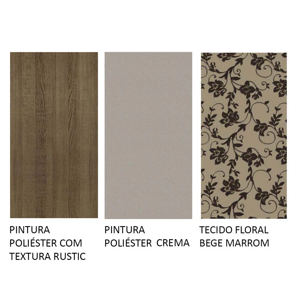 Conjunto Sala de Jantar Mesa Tampo de Vidro 6 Cadeiras Rustic/Crema/Bege Marrom Yolanda Madesa - Image 10