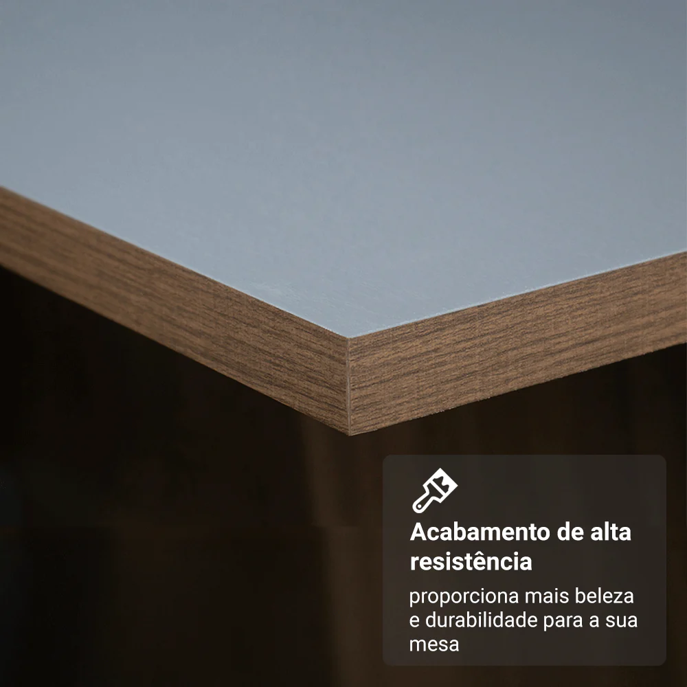 Conjunto Sala de Jantar Tampo de Madeira 4 Cadeiras Rustic/Cinza/Silver Évora Madesa - Image 7