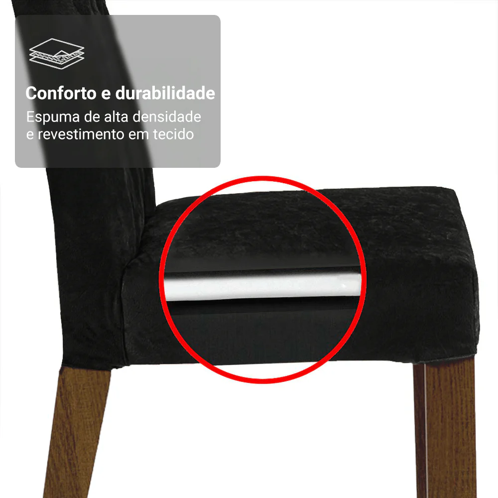 Conjunto Sala de Jantar Tampo de Madeira 4 Cadeiras Rustic/Oxford Tulum Madesa - Image 8
