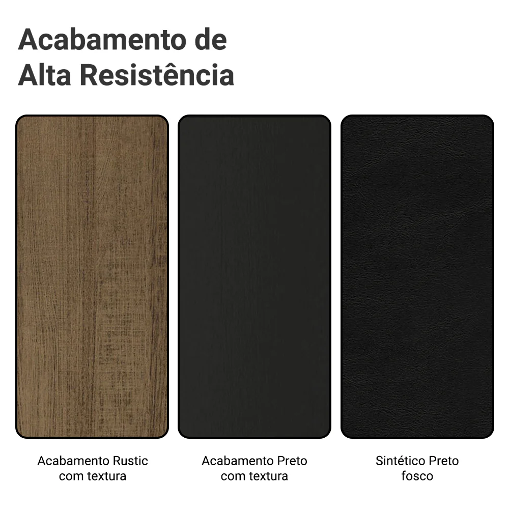 Conjunto Sala de Jantar Tampo de Madeira 4 Cadeiras Rustic/Preto Dover Madesa - Image 9