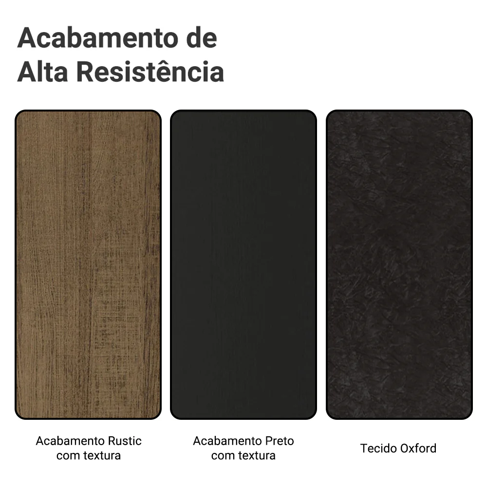Conjunto Sala de Jantar Tampo de Madeira 6 Cadeiras Rustic/Preto/Oxford Minsk Madesa - Image 10