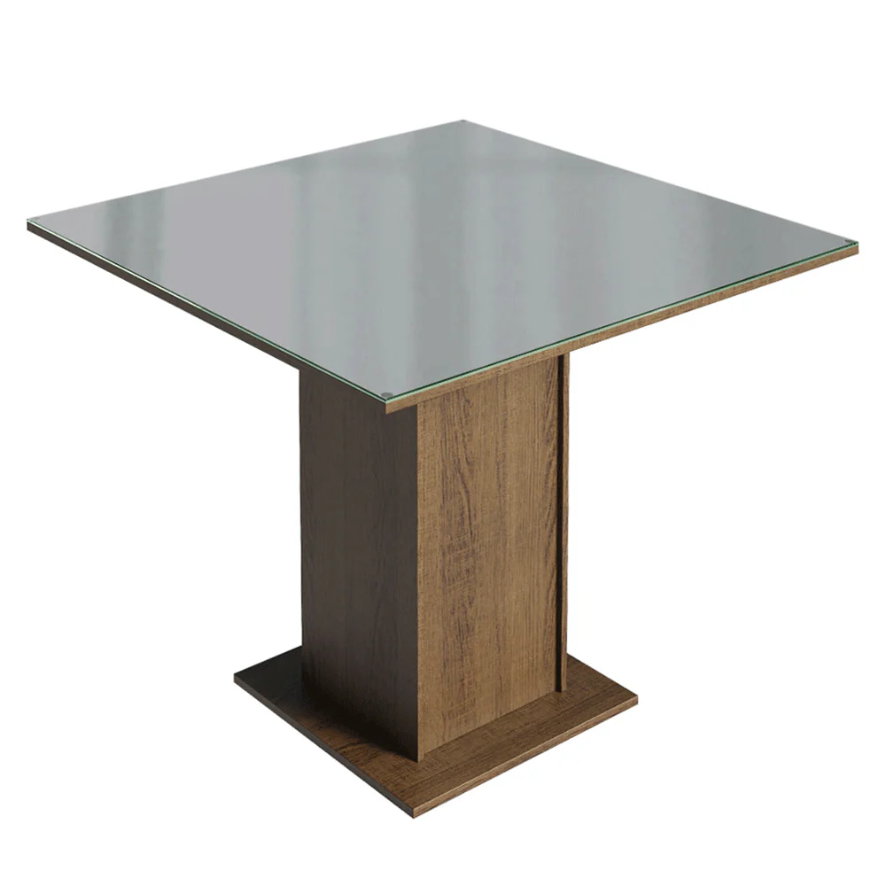 Conjunto Sala de Jantar Tampo de Vidro 4 Cadeiras Rustic/Cinza/Silver Capri Madesa - Image 6