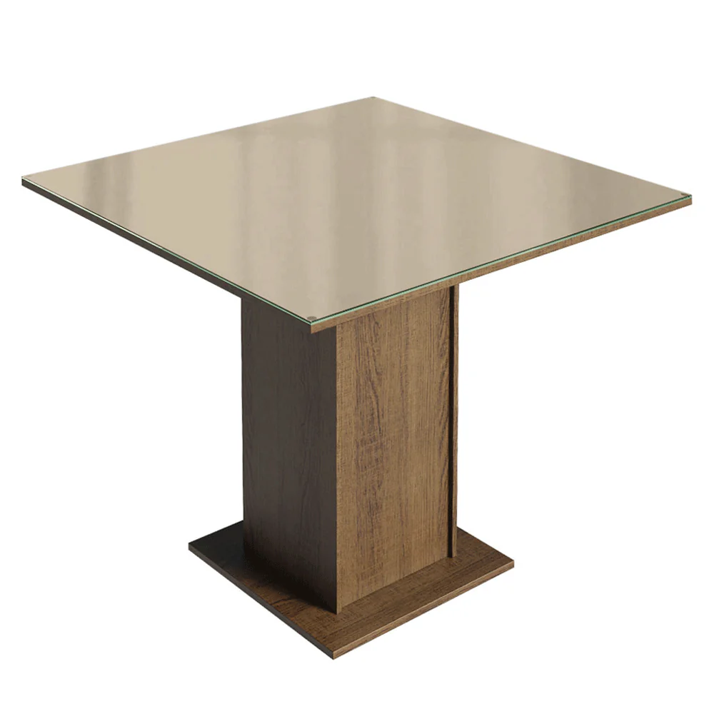 Conjunto Sala de Jantar Tampo de Vidro 4 Cadeiras Rustic/Crema/Imperial Capri Madesa - Image 6