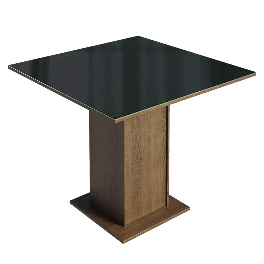 Conjunto Sala de Jantar Tampo de Vidro 4 Cadeiras Rustic/Preto/Oxford Sines Madesa - Image 6