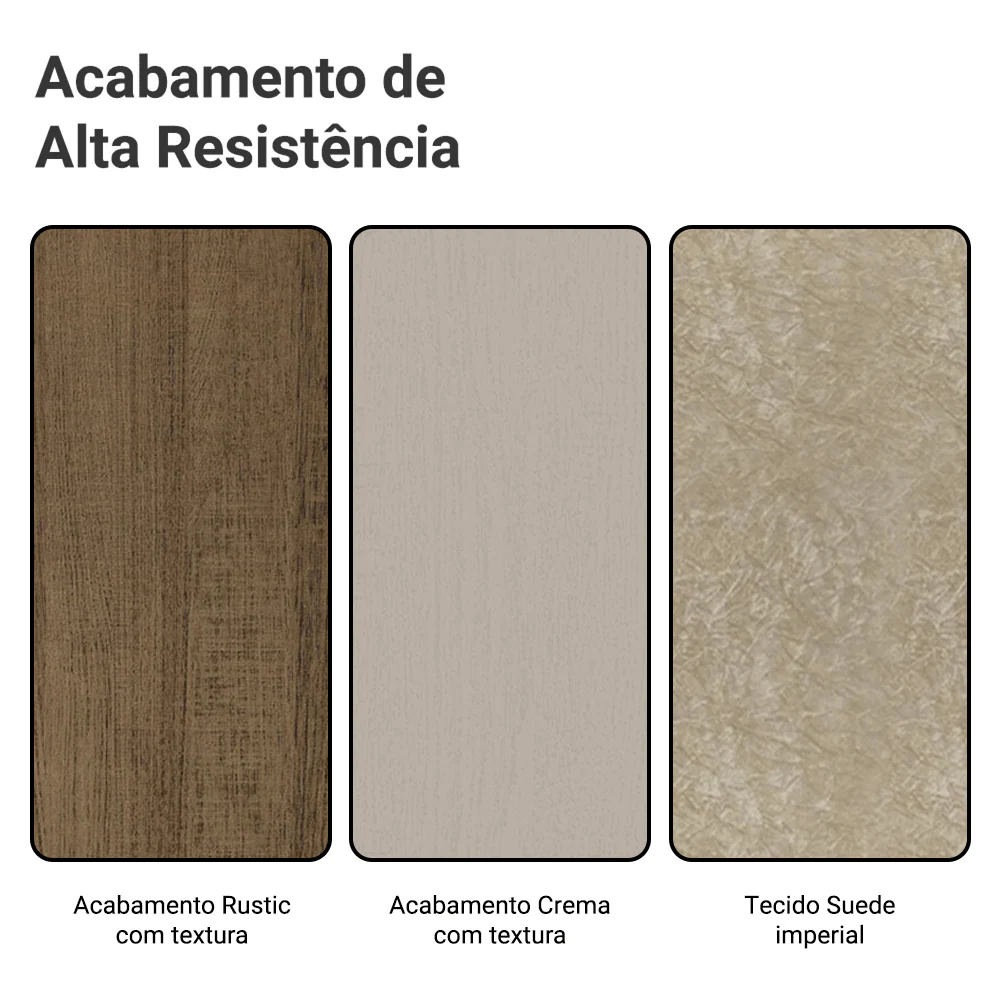 Conjunto Sala de Jantar Tampo de Vidro 6 Cadeiras Rustic/Crema/Imperial Amalfi Madesa - Image 10