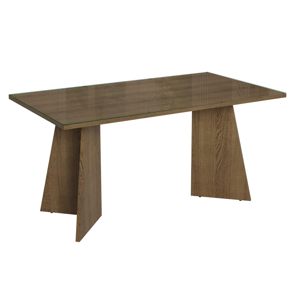 Conjunto Sala de Jantar Tampo de Vidro 6 Cadeiras Rustic/Silver Madrid Madesa - Image 6
