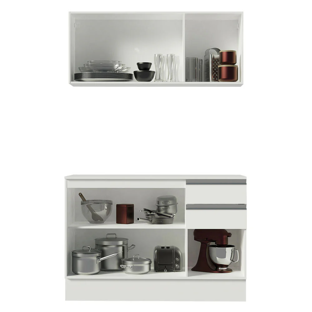 Armário de Cozinha Compacta 100% MDF 120 cm Branco Smart Madesa 01 - Image 4