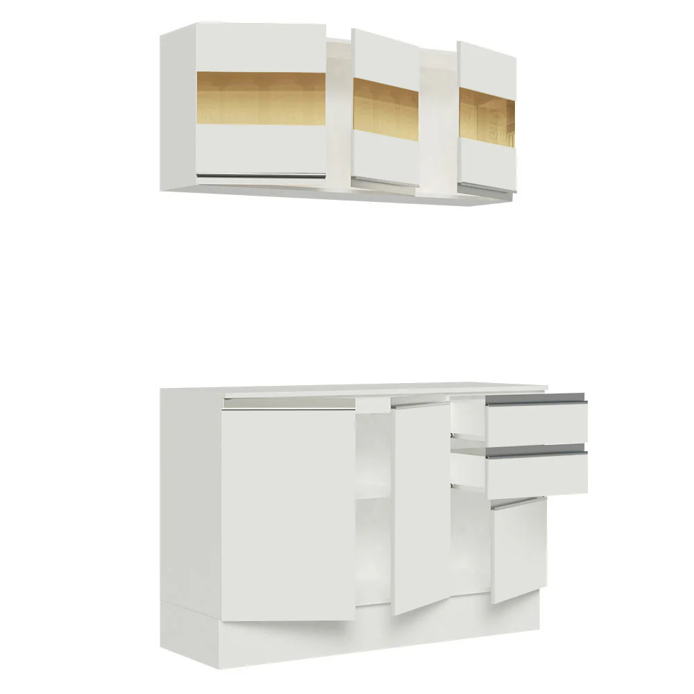 Armário de Cozinha Compacta 100% MDF 120 cm Branco Smart Madesa 01 - Image 5
