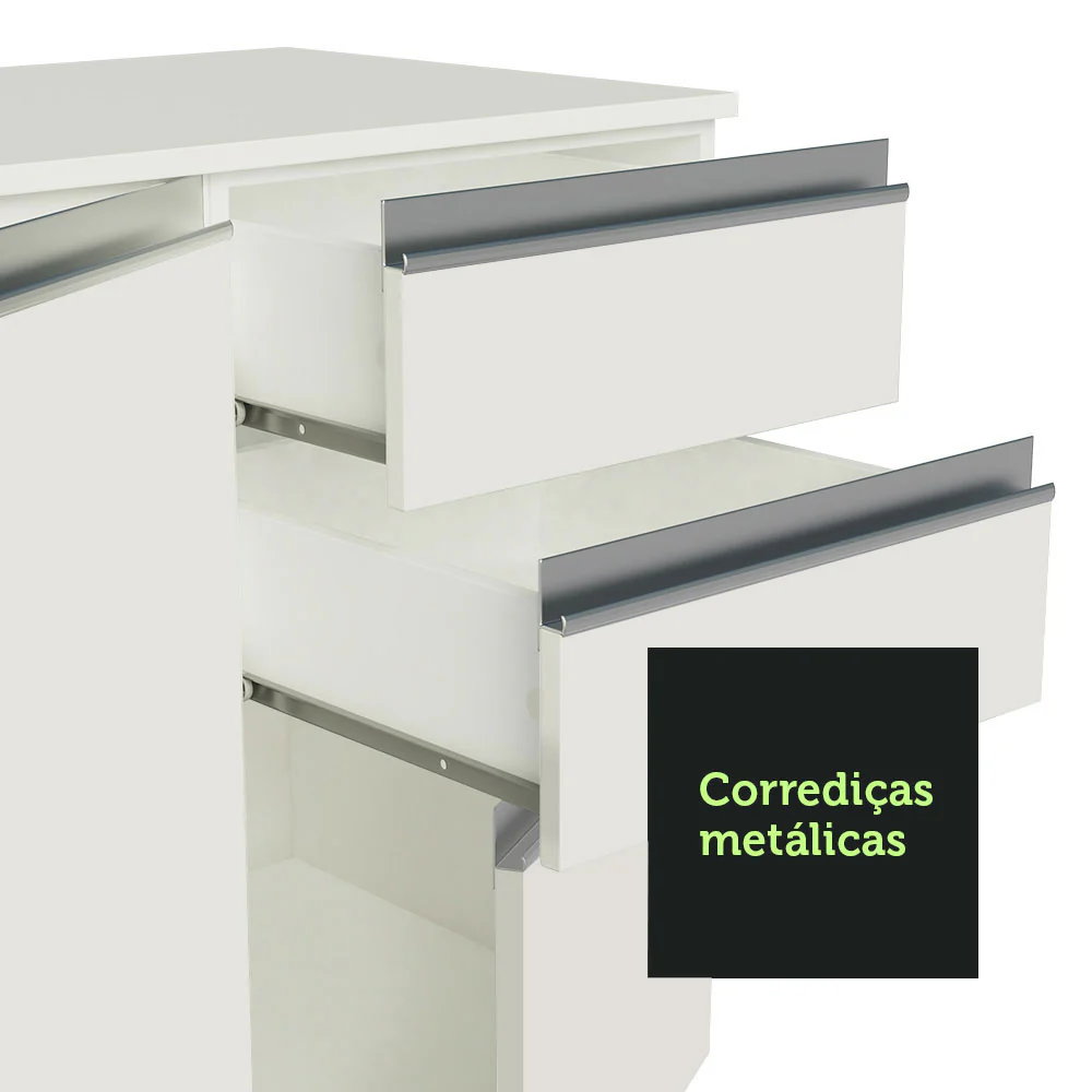 Armário de Cozinha Compacta 100% MDF 120 cm Branco Smart Madesa 01 - Image 8