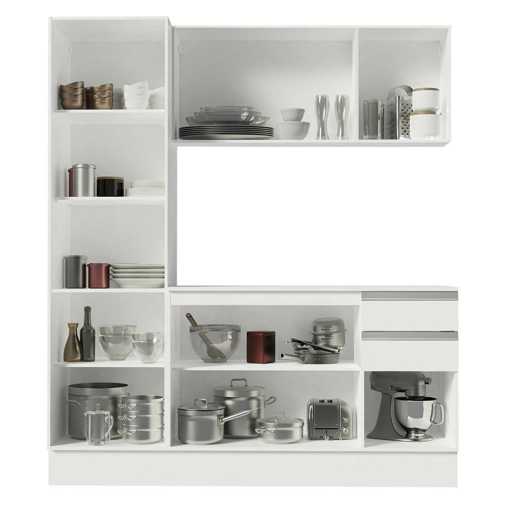 Armário de Cozinha Compacta 100% MDF 170 cm Branco Smart Madesa 01 - Image 5