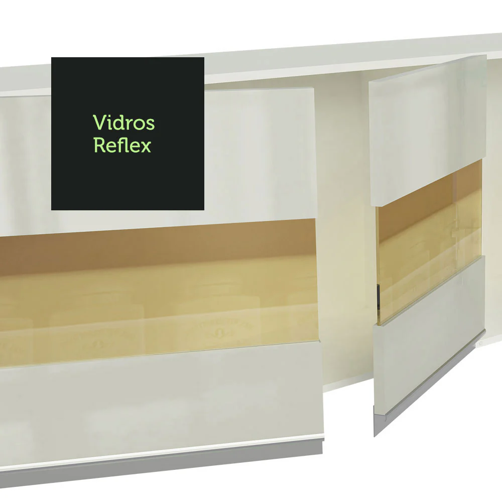 Armário de Cozinha Compacta 100% MDF 190 cm Frentes Branco Brilho Smart Madesa XP - Image 7