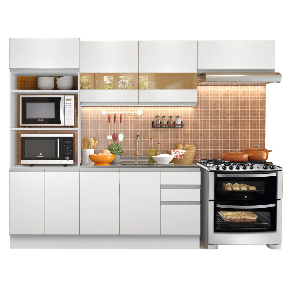 Armário de Cozinha Completa 270cm Branco Marselha Madesa 01 - Image 2