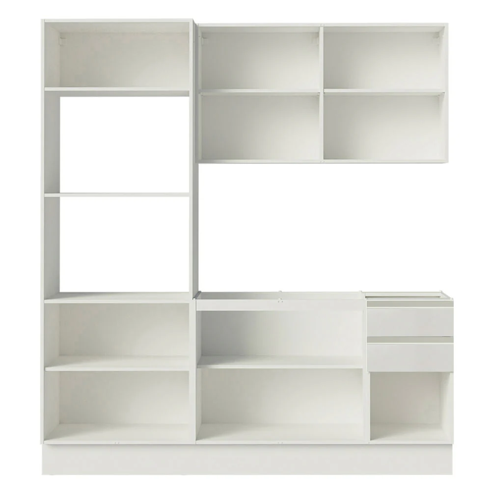 Armário de Cozinha Compacta 100% MDF 190cm Portas Branco Brilho Acordes Madesa 01 - Image 6