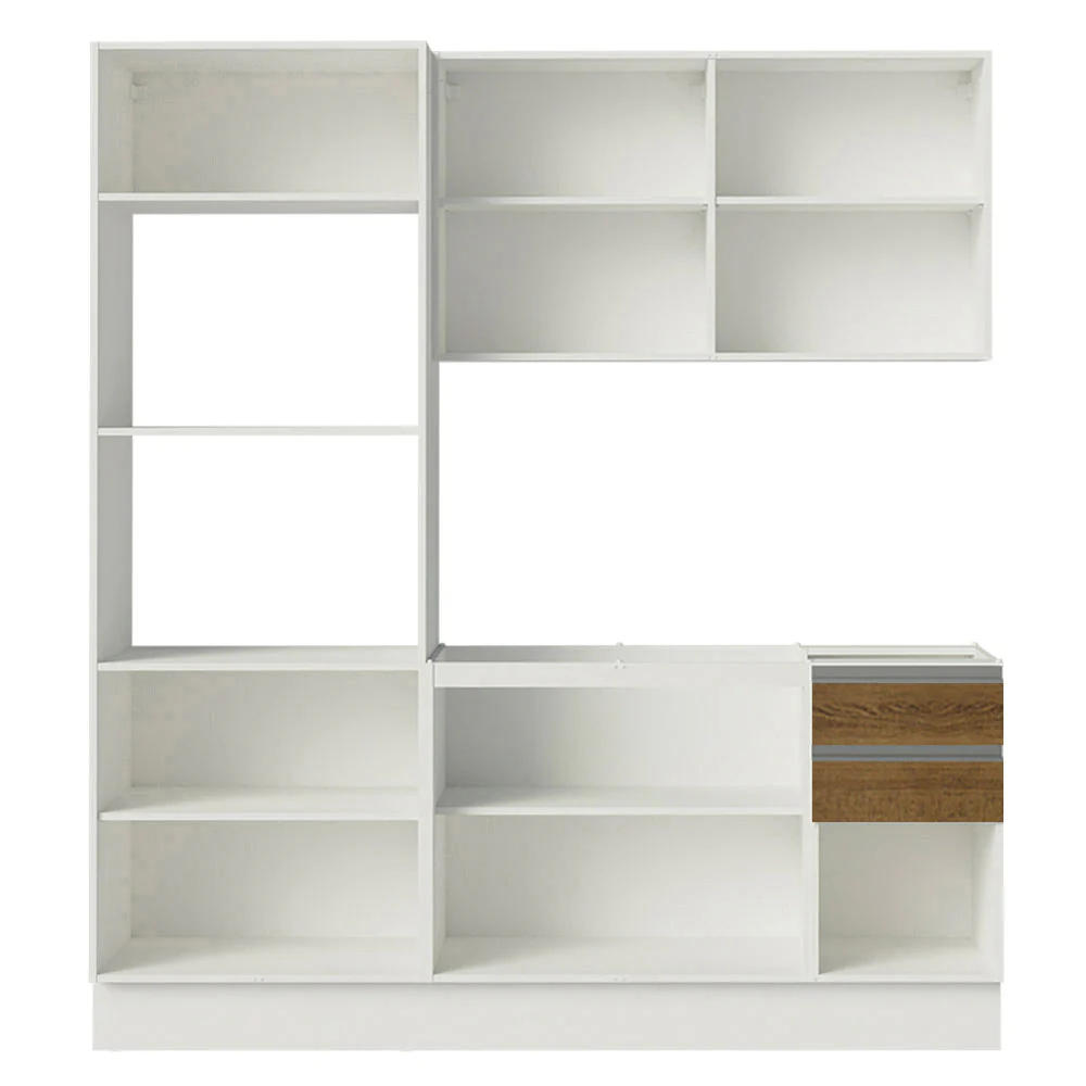 Armário de Cozinha Compacta 100% MDF 190cm Branco/Rustic Acordes Madesa 01 - Image 6