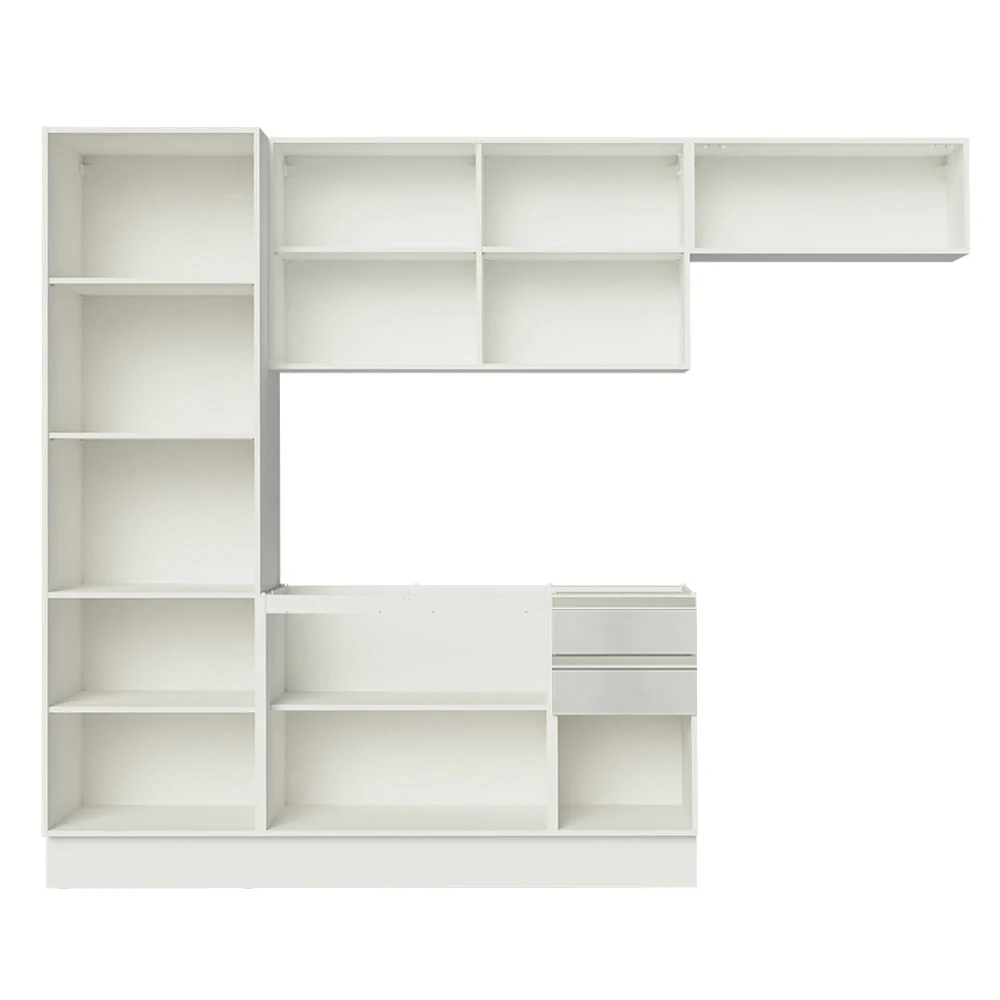 Armário de Cozinha Compacta 100% MDF 260cm Portas Branco Brilho Acordes Madesa 02 - Image 6