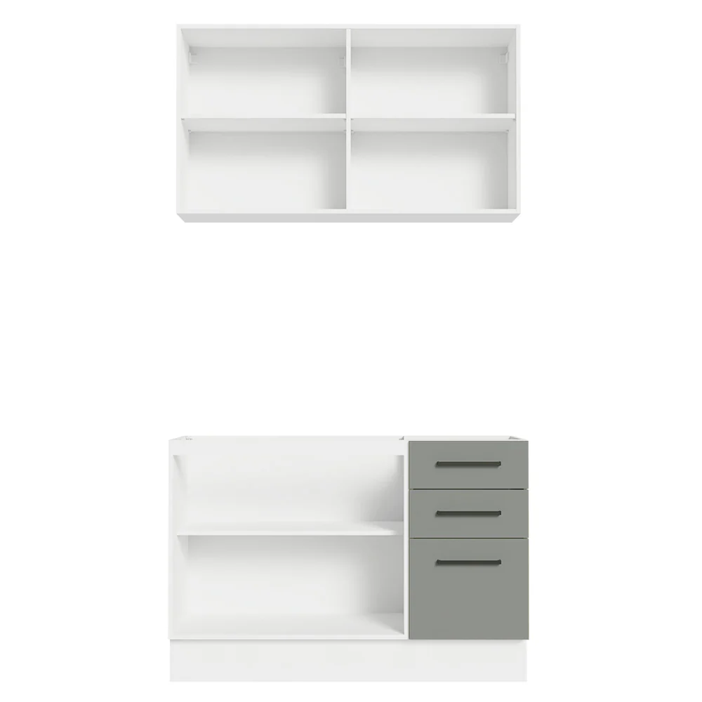 Armário de Cozinha Compacta 120cm Branco/Cinza Agata Madesa 01 - Image 11
