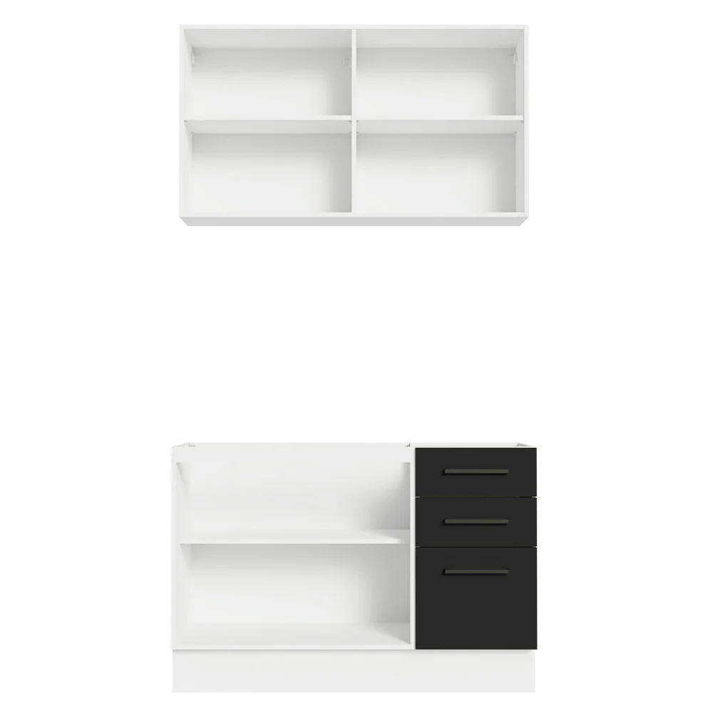 Armário de Cozinha Compacta 120cm Branco/Preto Agata Madesa 01 - Image 11