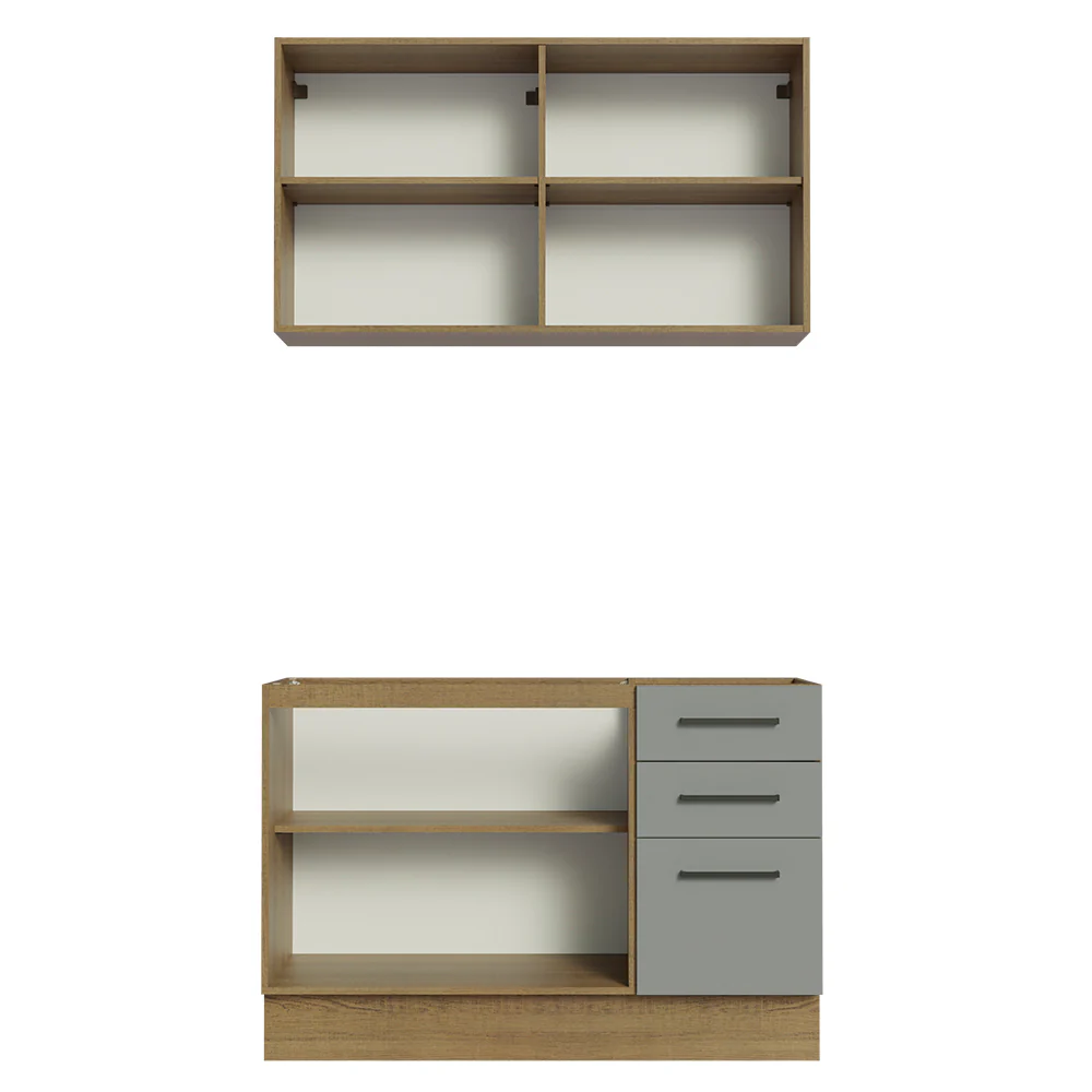 Armário de Cozinha Compacta 120cm Rustic/Cinza Agata Madesa 01 - Image 11