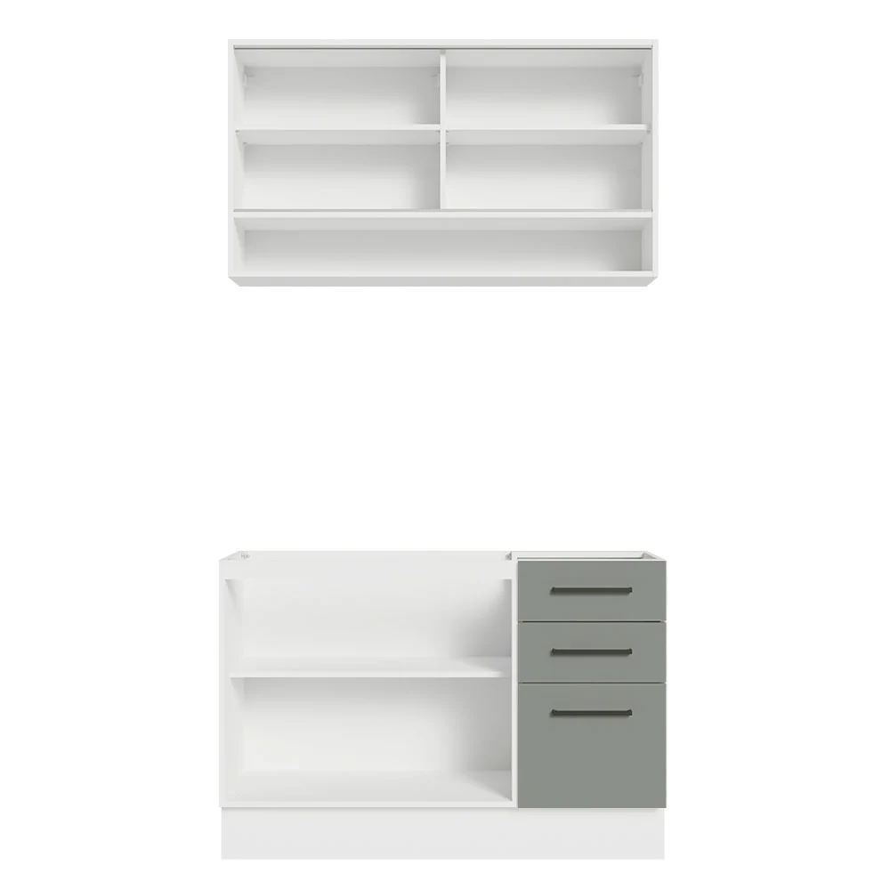 Armário de Cozinha Compacta 120cm Branco/Cinza Agata Madesa 02 - Image 10