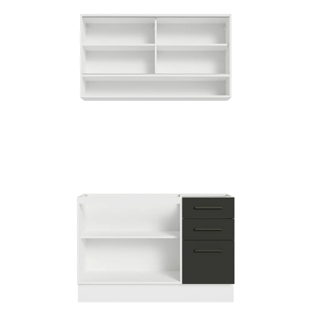 Armário de Cozinha Compacta 120cm Branco/Preto Agata Madesa 02 - Image 11
