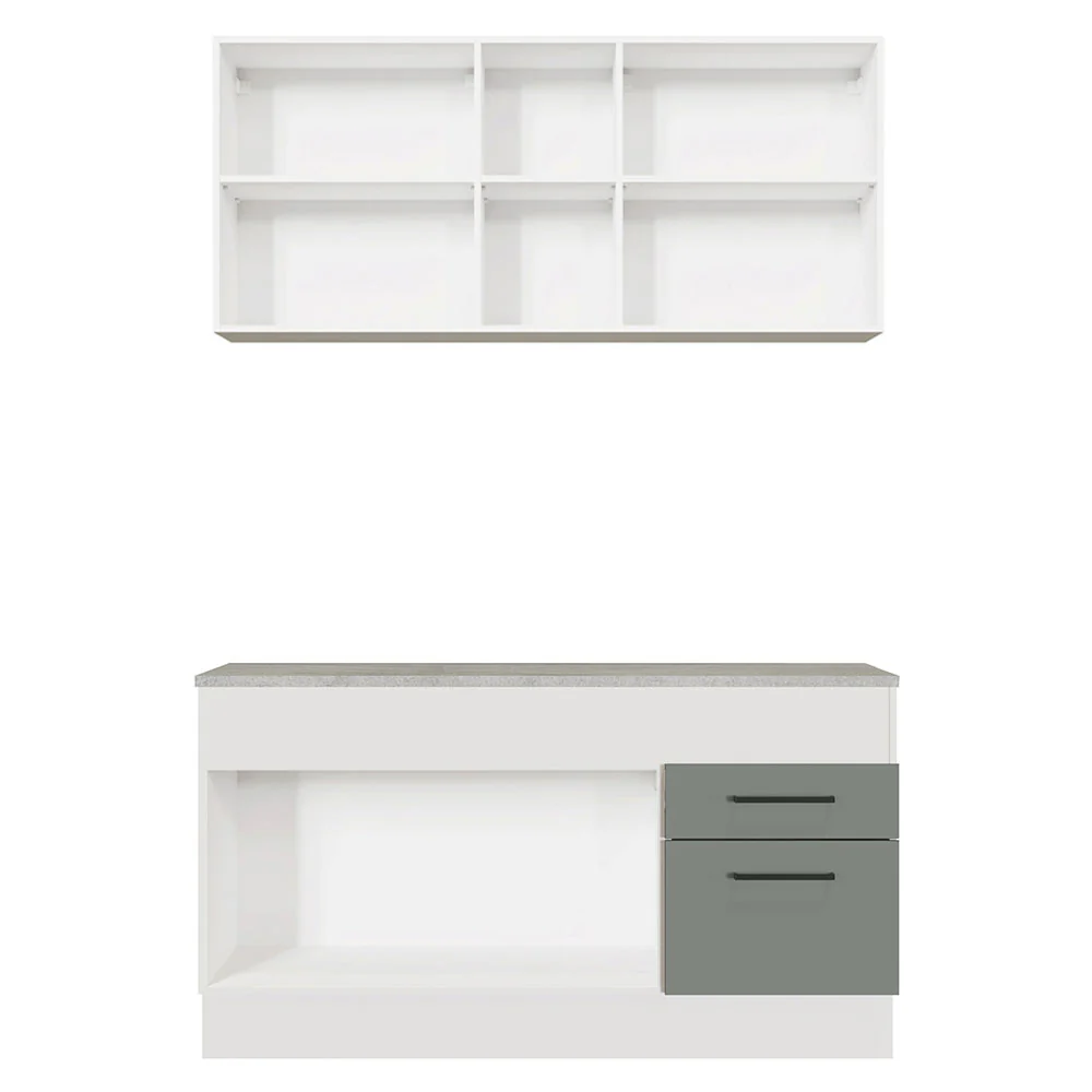 Armário de Cozinha Compacta 150cm Branco/Cinza Agata Madesa 01 - Image 11