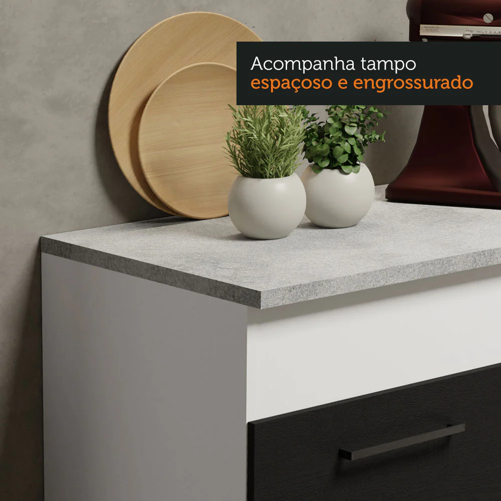 Armário de Cozinha Compacta 150cm Branco/Preto Agata Madesa 01 - Image 6