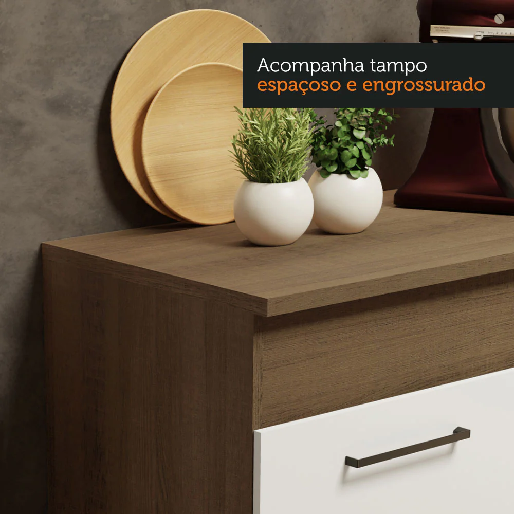 Armário de Cozinha Compacta 150cm Rustic/Branco Agata Madesa 01 - Image 12