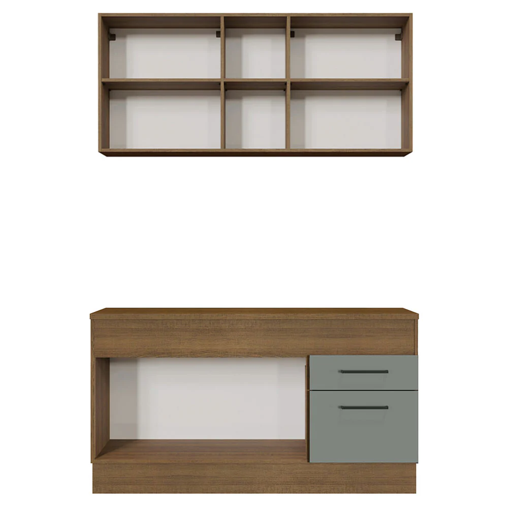 Armário de Cozinha Compacta 150cm Rustic/Cinza Agata Madesa 01 - Image 11