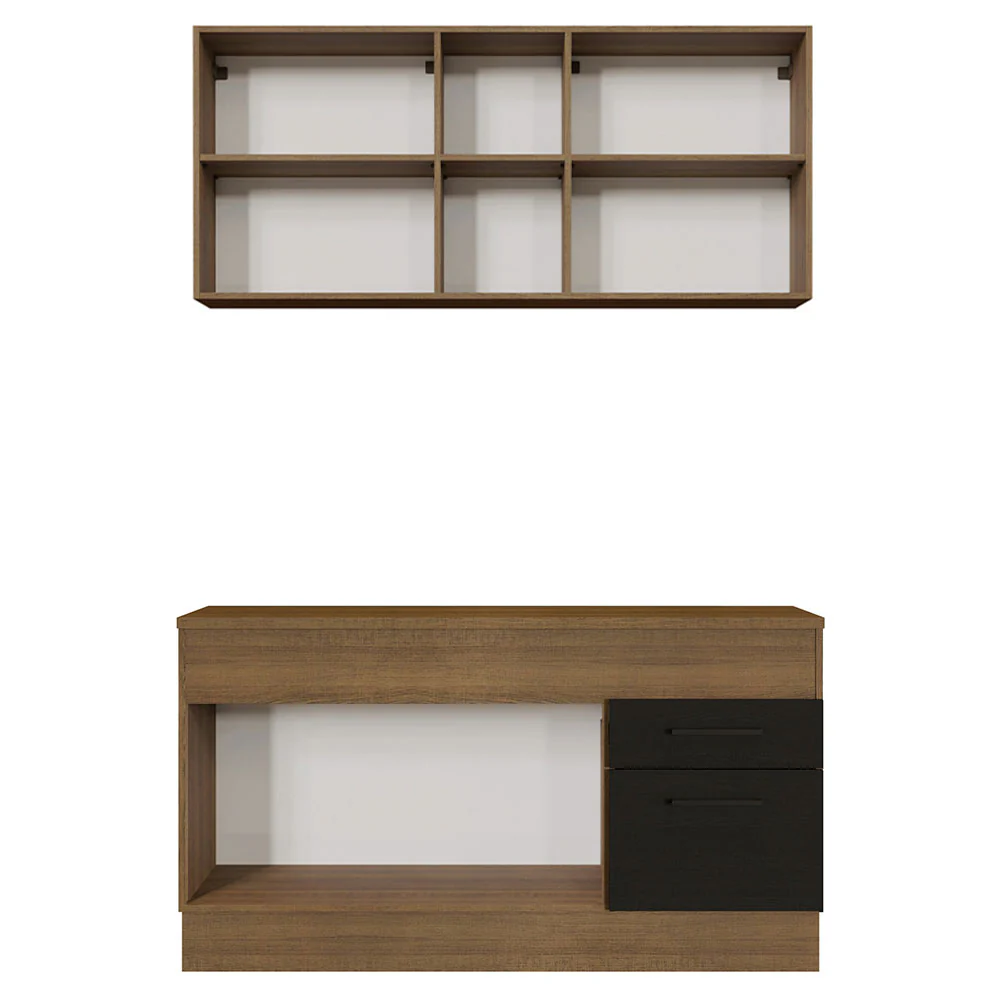 Armário de Cozinha Compacta 150cm Rustic/Preto Agata Madesa 01 - Image 11
