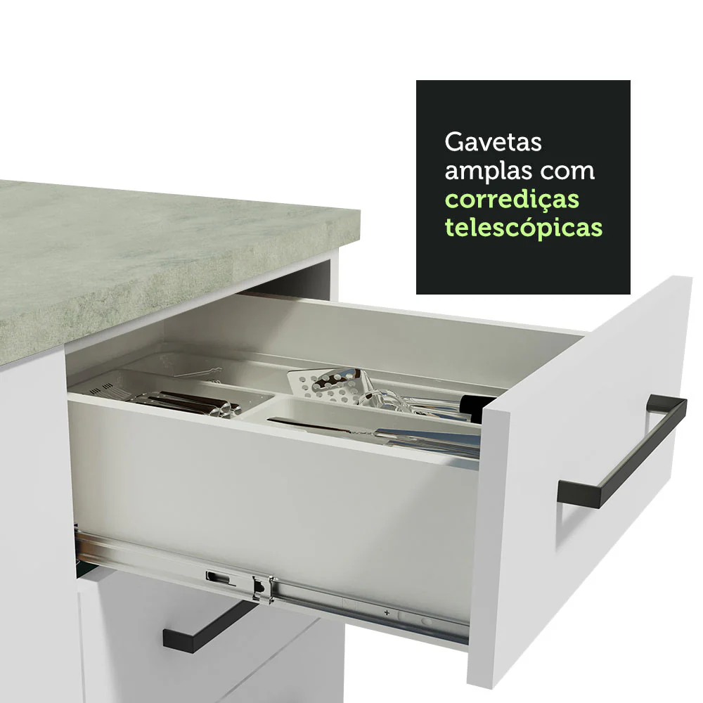 Armário de Cozinha Compacta 150cm Branco Agata Madesa 02 - Image 8