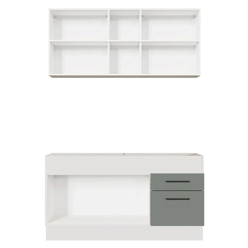Armário de Cozinha Compacta 150cm Branco/Cinza Agata Madesa 02 - Image 11