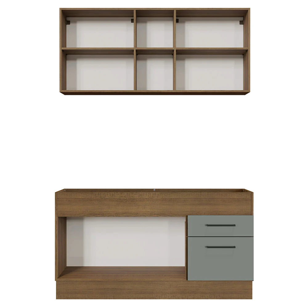 Armário de Cozinha Compacta 150cm Rustic/Cinza Agata Madesa 02 - Image 11